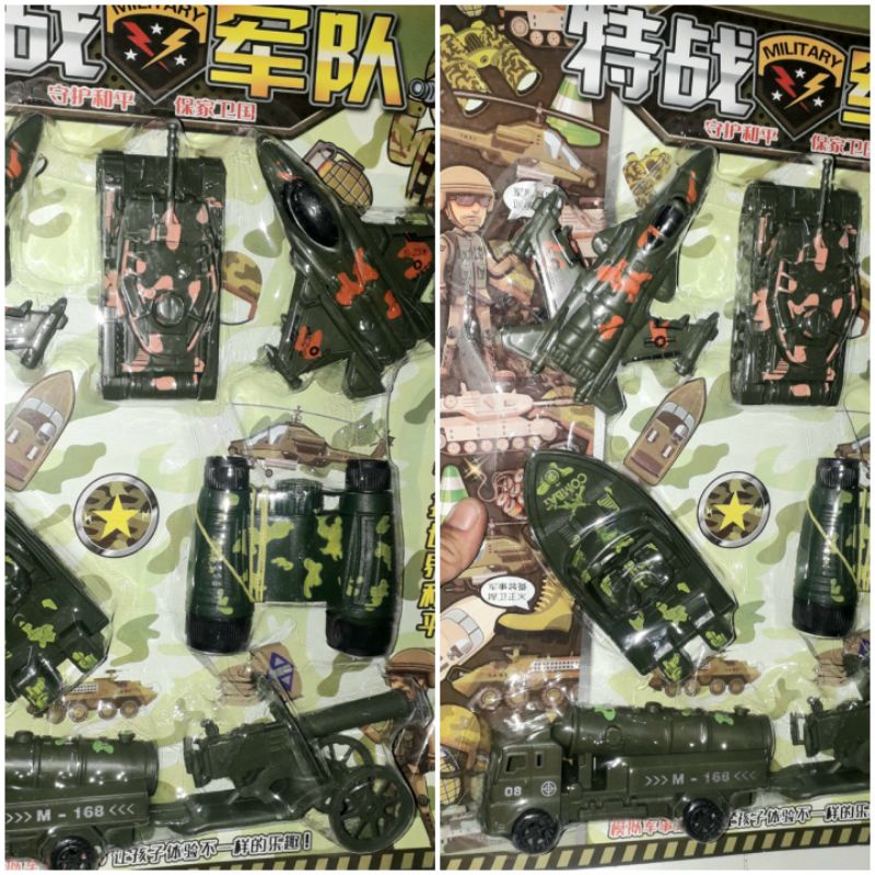 Sét 6 chiếc xe và máy bay công trình quân sự bằng nhựa 599_121