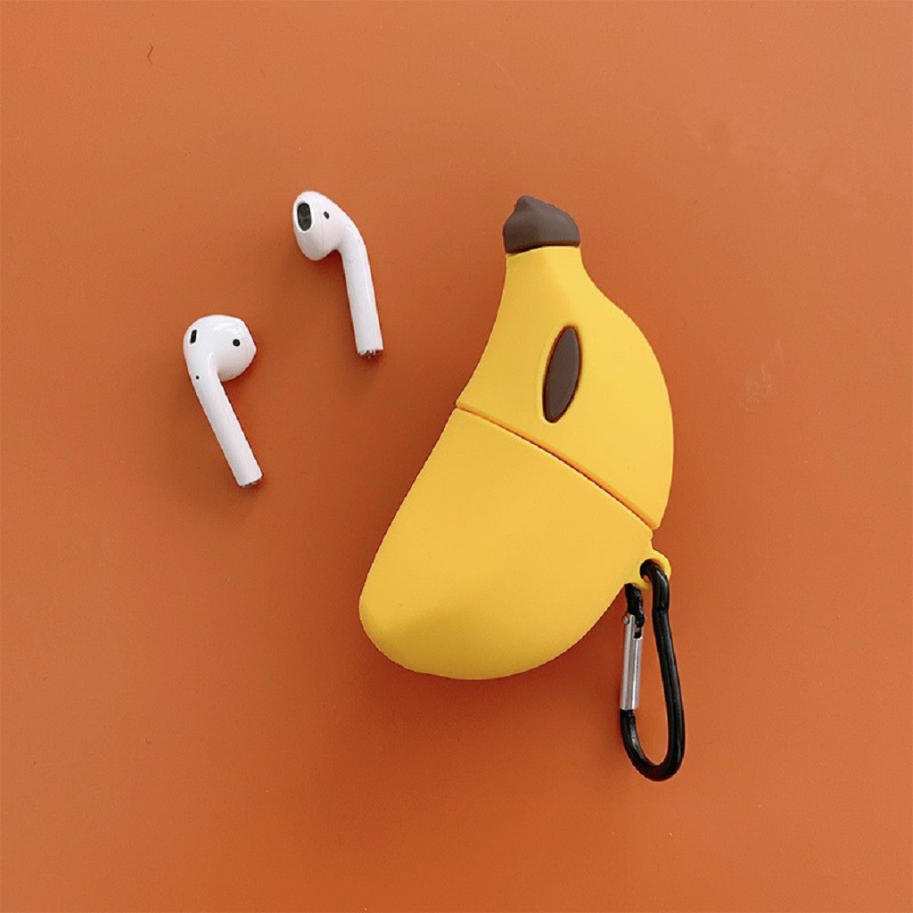 Airpods Case ⚡ Tặng Móc Đeo ⚡ Chuối Cute - Case Tai Nghe Không Dây Airpods 1/ 2/ i12/ Pro - TGDĐ89