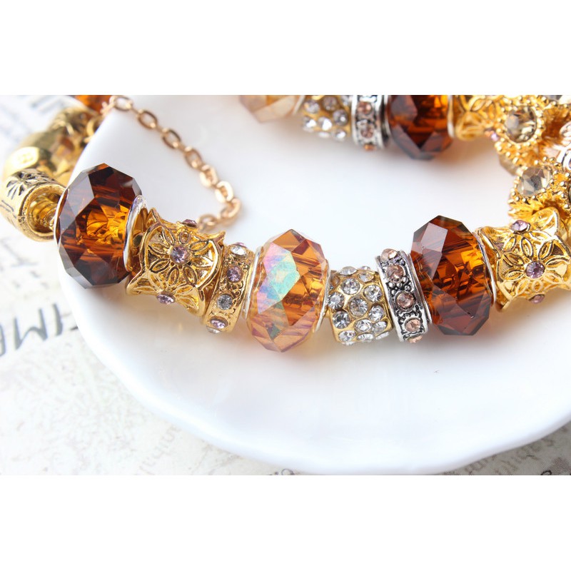 GD Fashion gold bracelet diy beaded handmade interspersed jewelry accessories