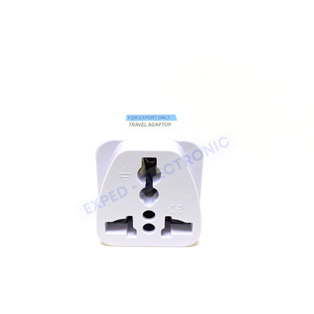 Đầu chuyển đổi phích cắm điện 3 chấu sang 2 chấu loại chân cắm châu âu EX01