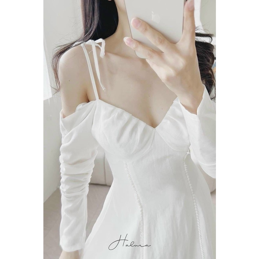 Đầm váy nữ 2 dây trễ vai dáng xòe trẻ trung sang trọng thanh lịch siêu xinh