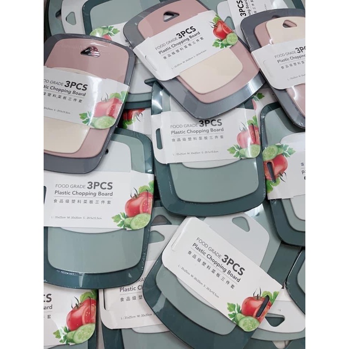Thớt kháng khuẩn, Thớt nhựa kháng khuẩn bộ 3 cái  hàng loại 1 chất lượng cao, nhiều màu - Shop Mẹ Khoai