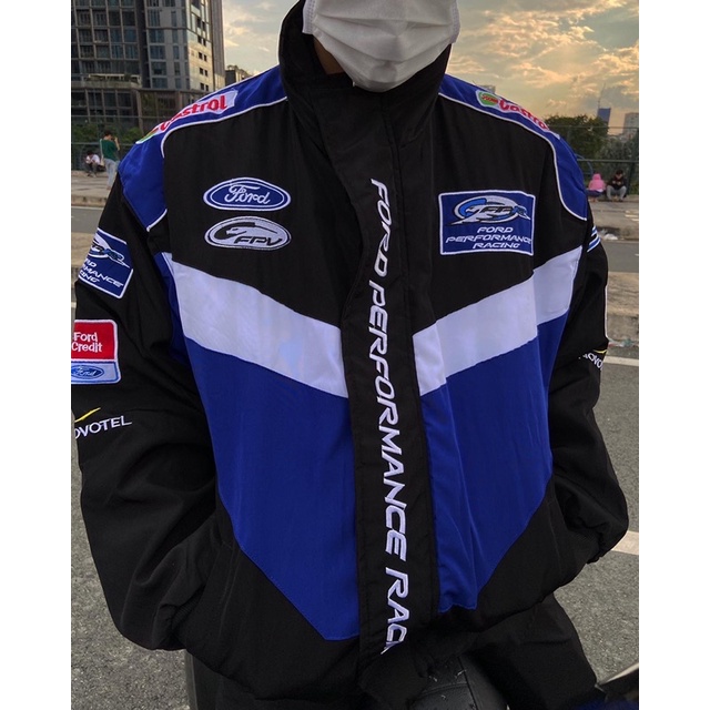 Áo bomber Racing Blue (sẳn)