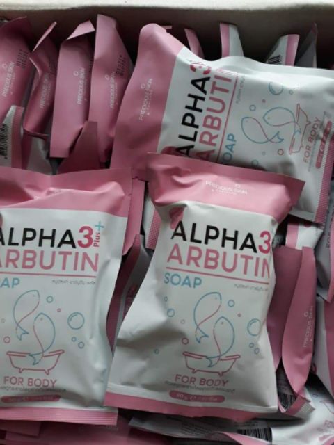 Xà phòng tắm kích trắng da ALPHA ARBUTIN 2in1 thái lan #pinkcoconut