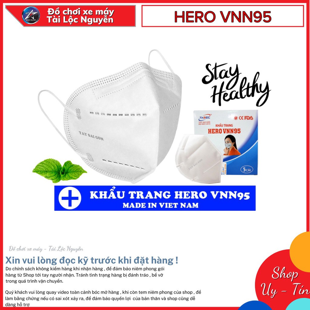 (COMBO 10 HỘP/BỊCH) Khẩu Trang Hero VNN95 5 Lớp Kháng Khuẩn