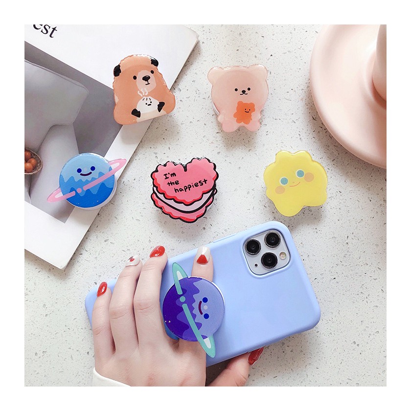 Popsocket ❗️Griptok Trơn Kiểu Dáng Hoạt Hình Xinh Xắn Dễ Thương