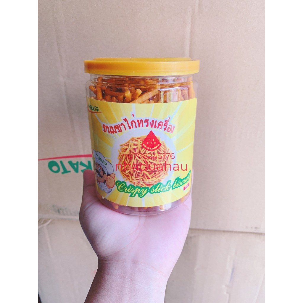 Một lon bim cua/ snack cua hình nguyên con cua hiệu Mikato Thái Lan lon 300g