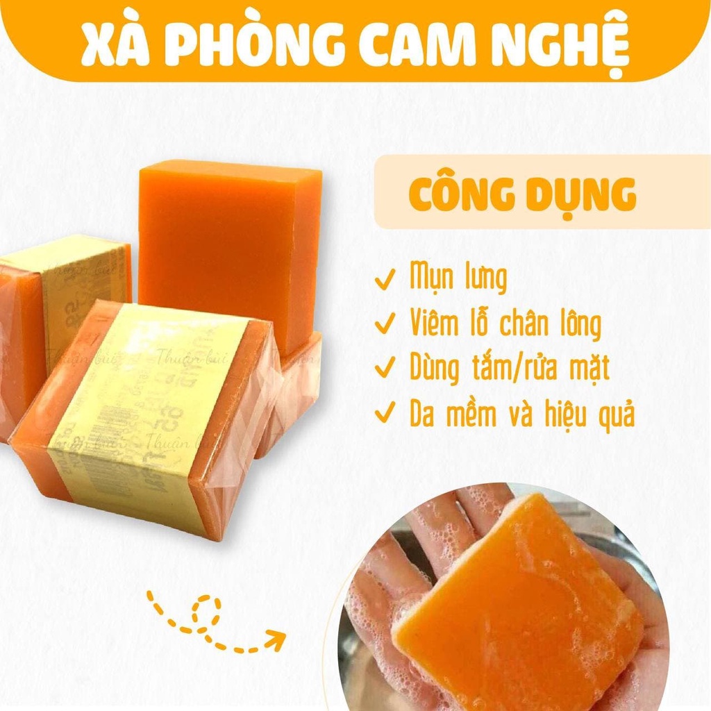 Xà Phòng Cam Nghệ Thái Lan Xà Phòng Galong Trắng Da Giảm Mụn Thâm Orange Soap 65gr ZUZU
