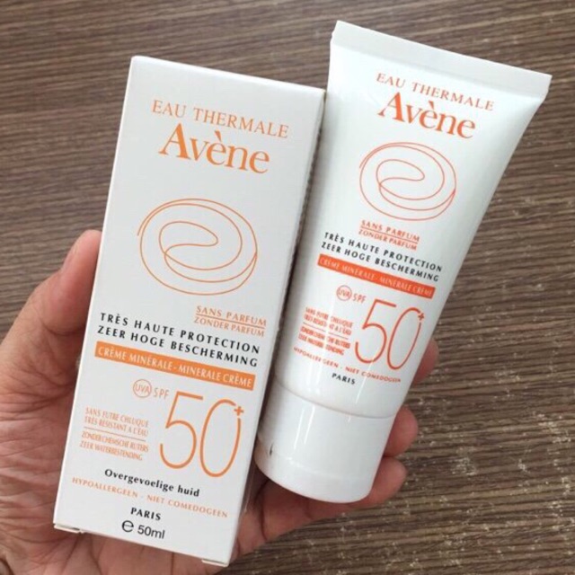 Sale 27/03 Kem chống nắng SPF 50+ cho da nhạy cảm Avene Very High Protection Mineral Lotion 50+ 50ml Pháp