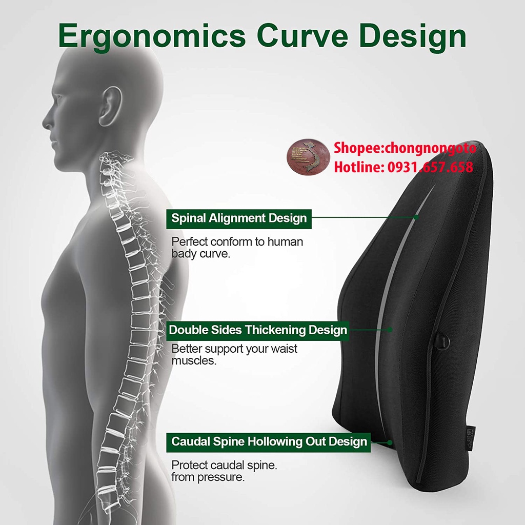 Đệm lưng ghế chống mỏi cổ và đau lưng