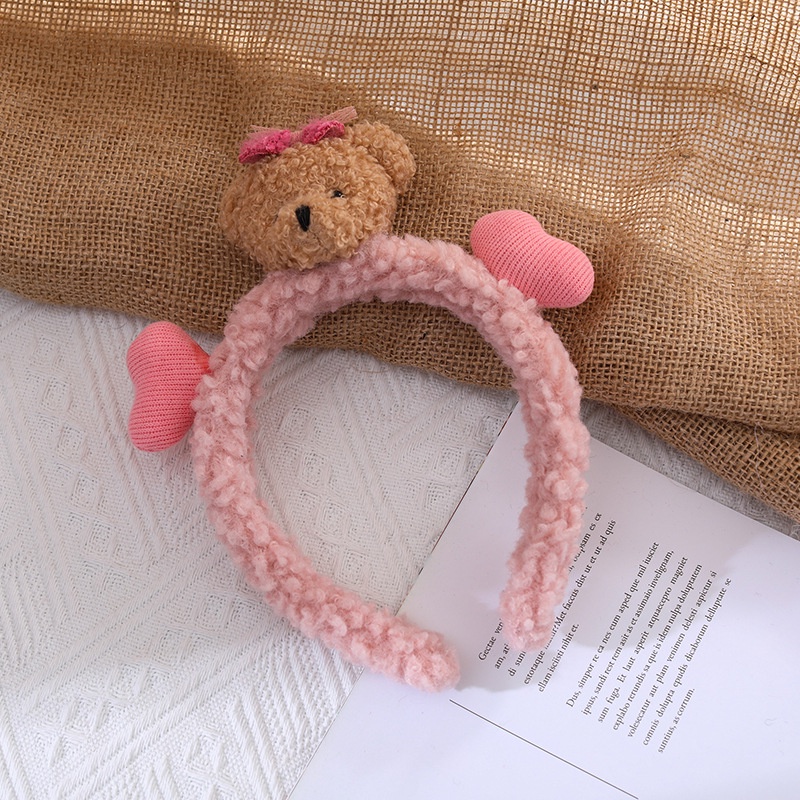 Băng Đô Cài Tóc Rửa Mặt Hình Gấu Bông Ba Chiều Dễ Thương Phong Cách Thu Đông Hàn Quốc Dành Cho Bạn Gái