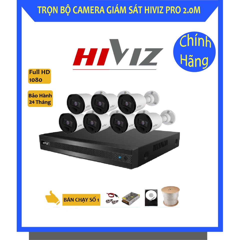 TRỌN BỘ CAMERA HIVIZ PRO FULL HD, TRỌN BỘ 5/6/7/8 KÈM HDD - ĐẦY ĐỦ PHỤ KIỆN KÈM THEO - CHÍNH HÃNG