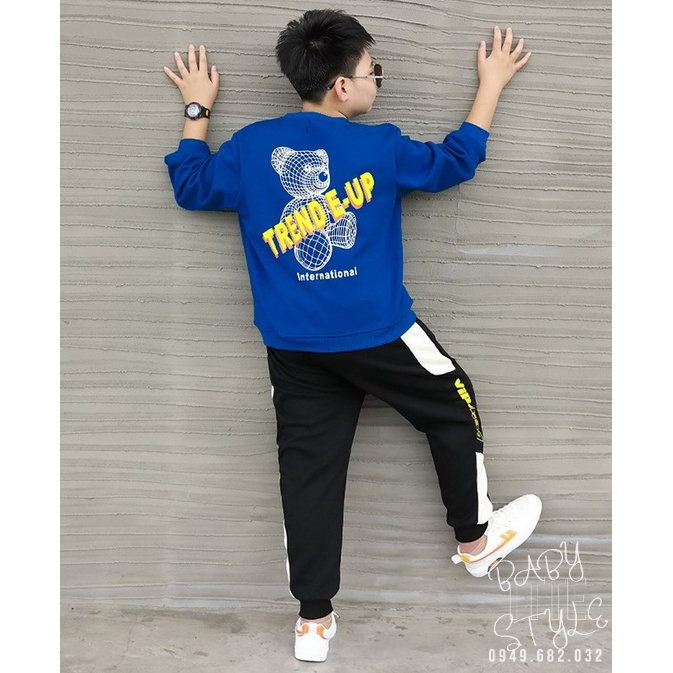 Bộ quần áo thu đông &quot;TO.MOR&quot; 14-45kg cho bé trai 4-14 tuổi. Thiết kế đẹp, năng động. Hàng may kỹ. B49