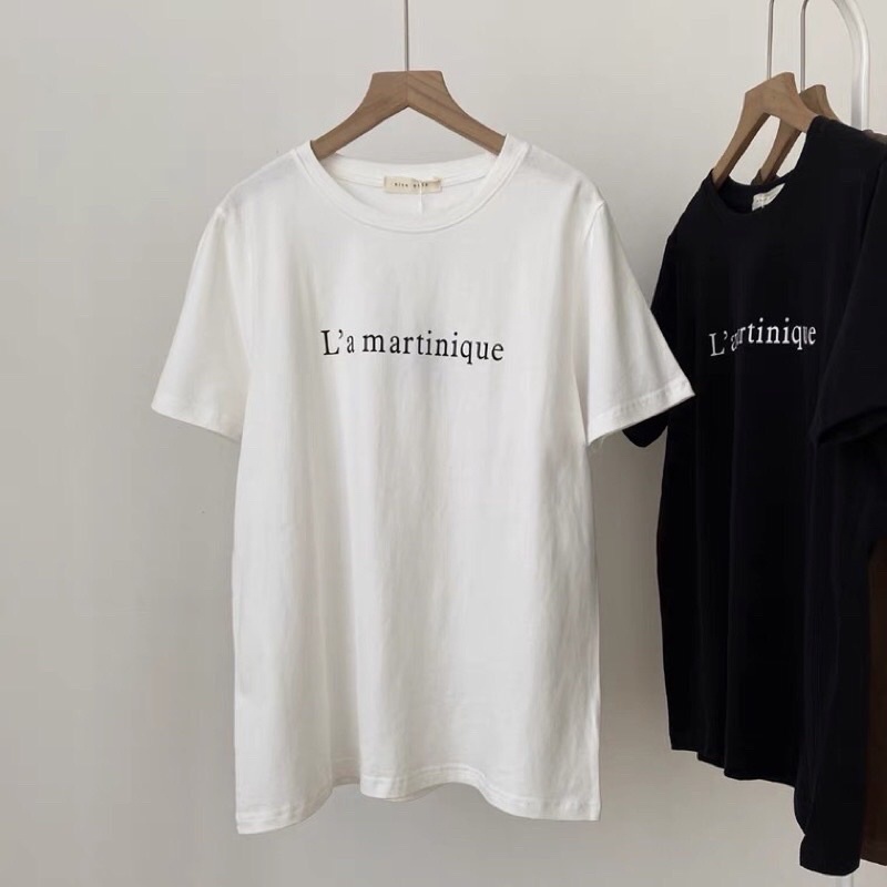 [ Rẻ vô địch ] Áo thun cotton tay lỡ dáng rộng unisex - L'- martinique