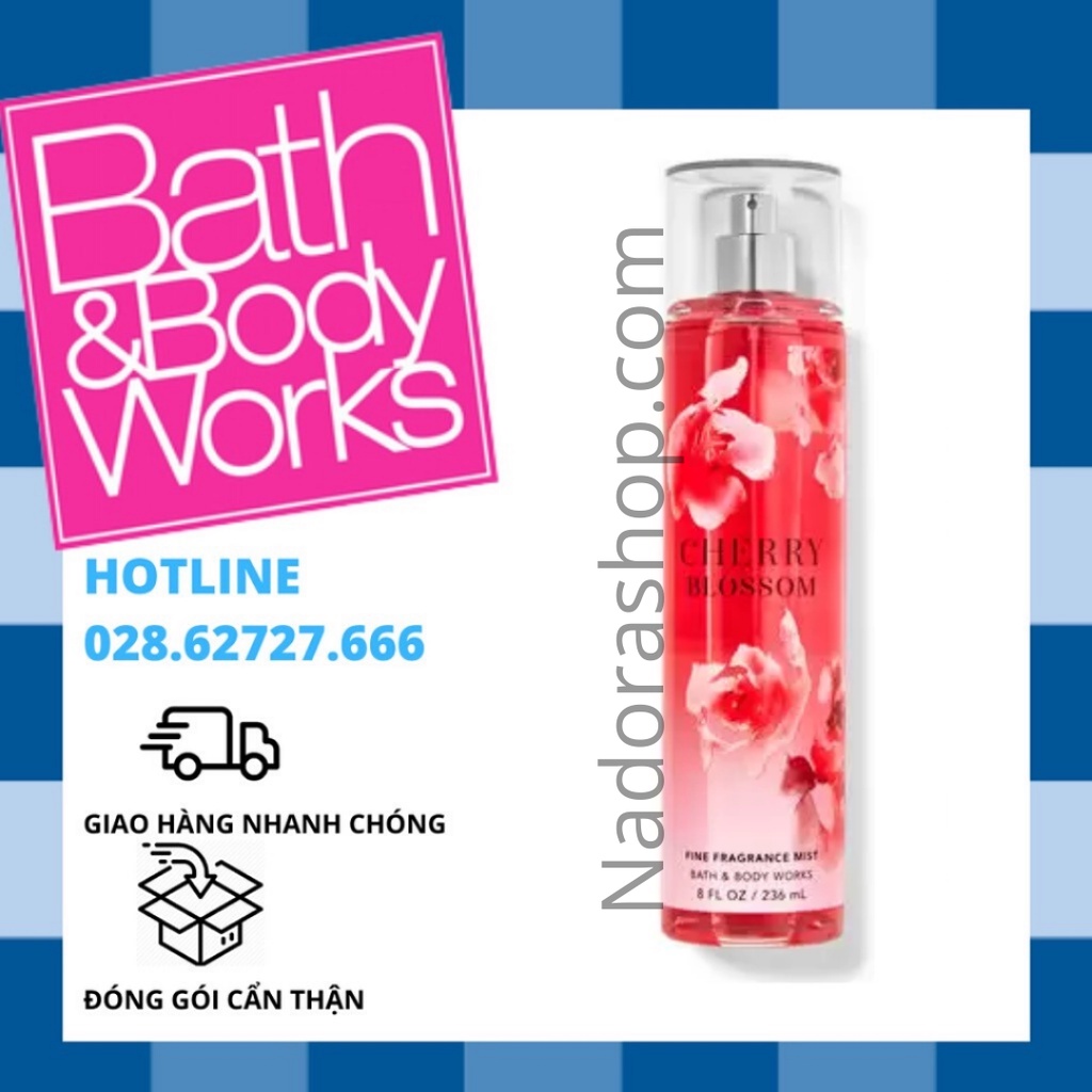 Xịt thơm toàn thân Bath and Body Works - Cherry Blossom (236ml)