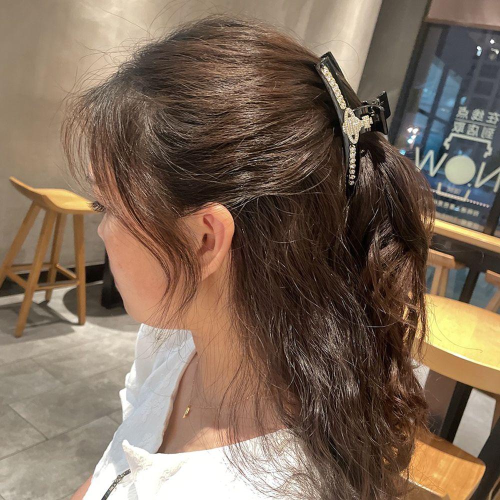 AROMA Kẹp Tóc Càng Cua Đính Đá Thanh Lịch Cho Nữ Giá Đỡ