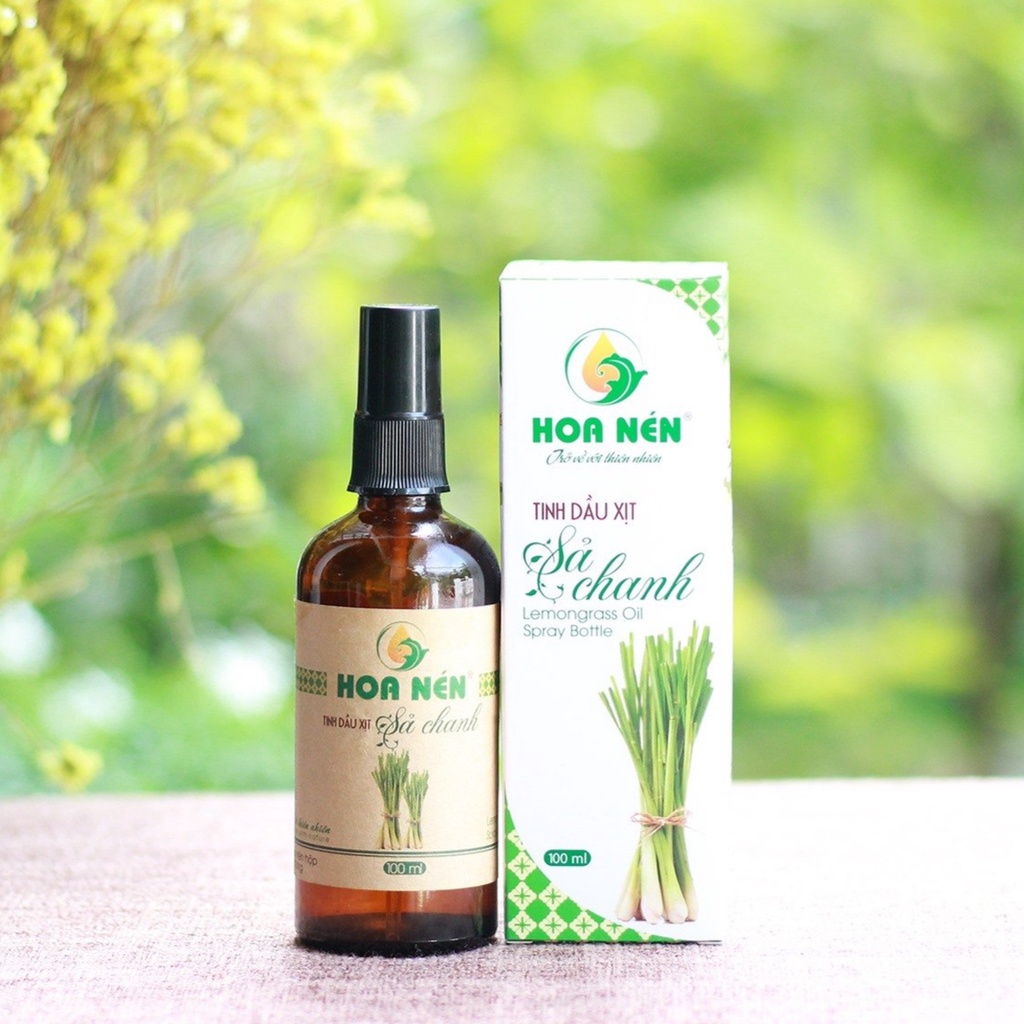 Tinh dầu sả chanh xịt phòng Hoa Nén 100ml - Giúp khử mùi, diệt khuẩn, đuổi côn trùng hiệu quả, tốt cho sức khoẻ