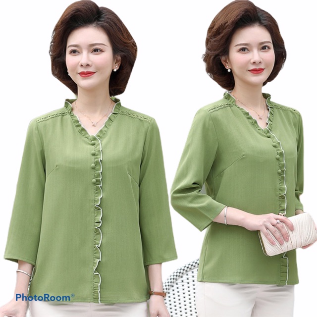 Áo kiểu duyên dáng tay lỡ cho ngừoi lớn tuổi  BT02-0820