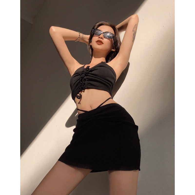 Chân Váy Thun Gân Ôm Body Cột Dây Mặc Được Nhiều Kiểu, Sexy Sang Chảnh, Đi Dự Tiệc, Dạo Phố (Polly Skirt) | BigBuy360 - bigbuy360.vn