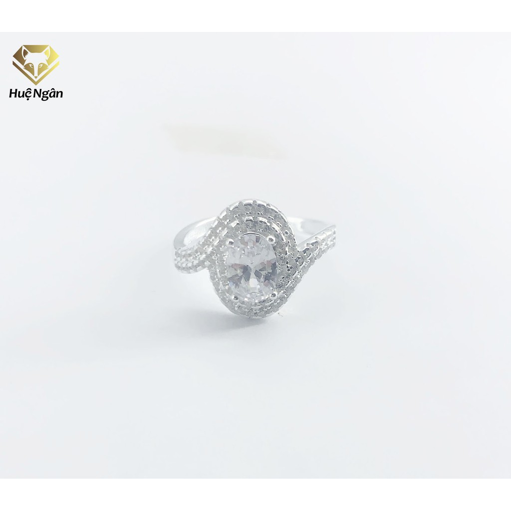 Nhẫn bạc Ý 925 Bạc Xinh Huệ Ngân - Nhẫn đính đá sang trọng RR1534