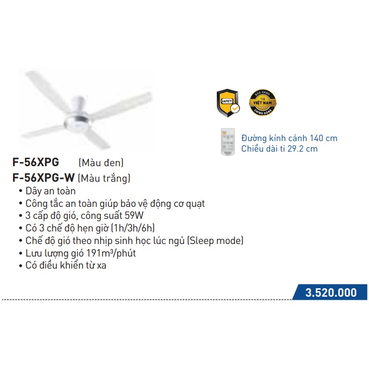 Quạt trần 4 cánh Panasonic F- 56XPG