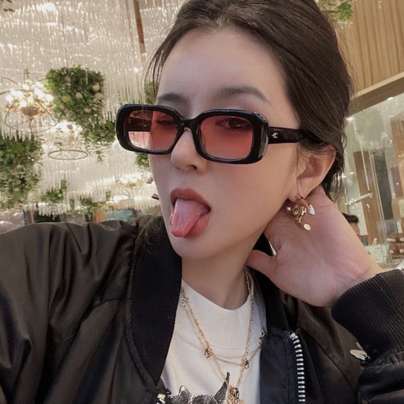 (JIUERBA) Kính Mát Thời Trang Phương Tây Hình Vuông Màu Gradient Hoàng Hôn Phong Cách Retro