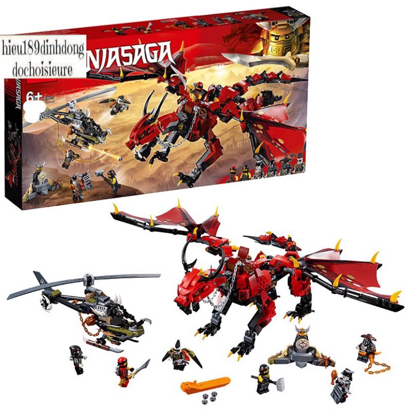 Lắp ráp xếp hình NOT Lego Ninjago Movie 70653 Bela 10938 : Rồng Chúa Firstbourne 918 mảnh