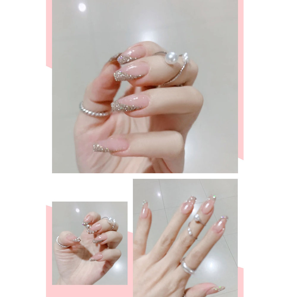 [Hàng mới về] Set 24 Móng Tay Giả Phong Cách Hàn Quốc Cho Nữ