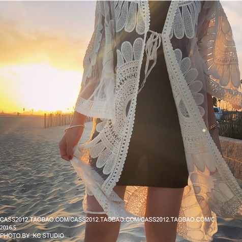 Áo khoác ren đi biển nữ siêu sang | BigBuy360 - bigbuy360.vn