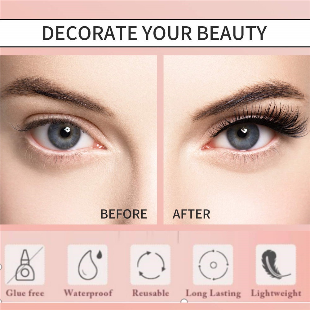(Hàng Mới Về) Bộ Lông Mi Giả 3d + Bút Kẻ Mắt Dạng Lỏng + Nhíp Gắp Tiện Dụng