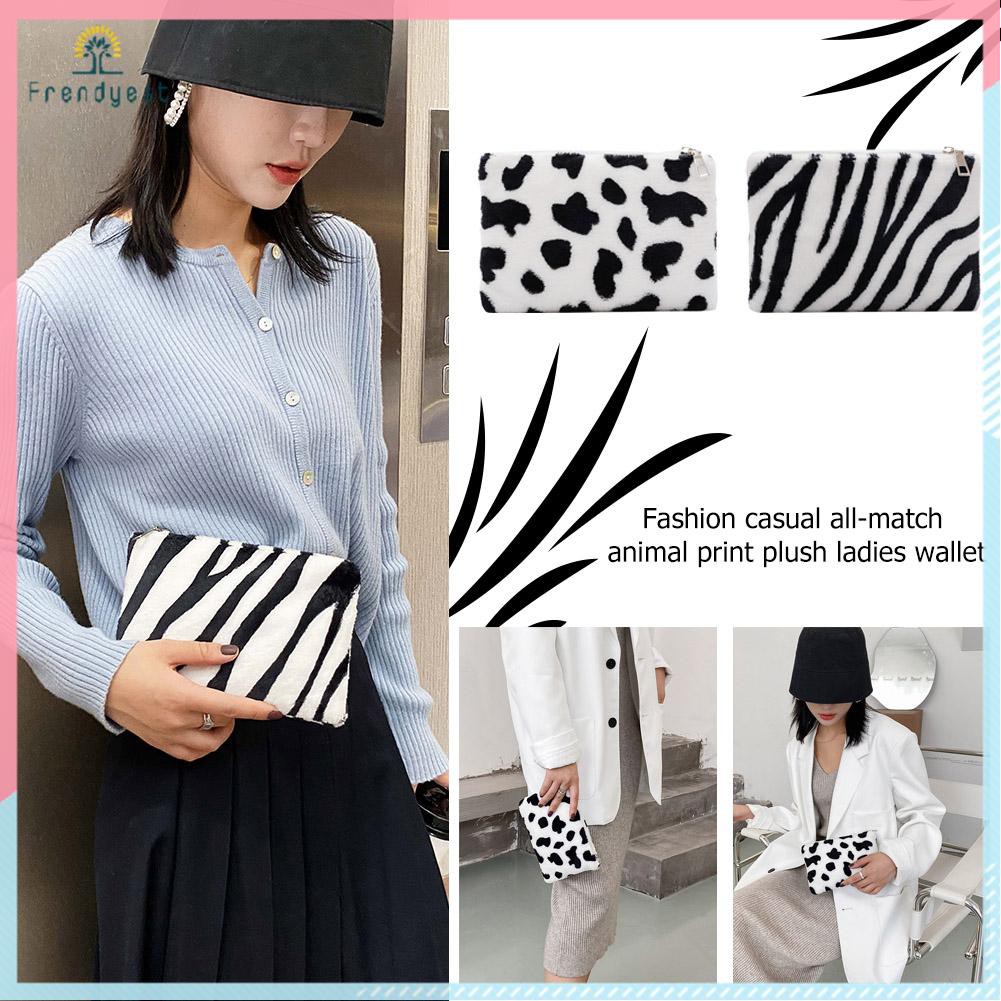 Ví Đựng Tiền Xu Họa Tiết Da Thú Bằng Vải Lông Đáng Yêu | BigBuy360 - bigbuy360.vn