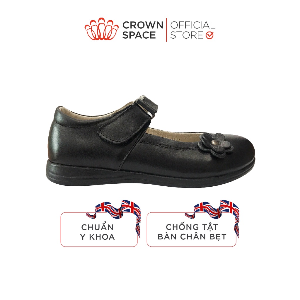 Giày Búp Bê Đi Giày Búp Bê Đi Học Bé Gái Crown Space UK School Shoes CRUK3041 Cao Cấp Nhẹ Êm Thoáng Mát Size 30-36/4-14