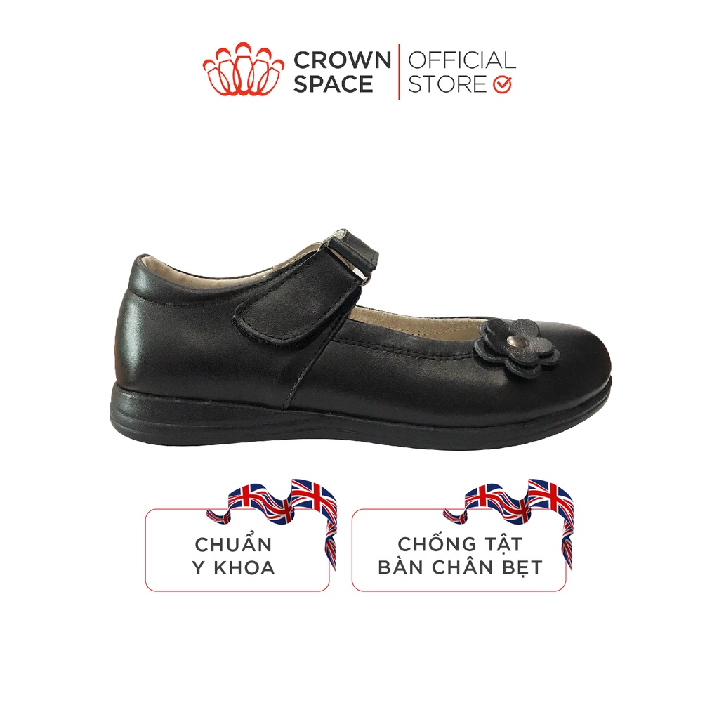 PHIÊN BẢN 2021 Giày Đi Học Bé Gái Cao Cấp CrownSpace CRUK3039 Chuẩn Y Khoa Size 33-38