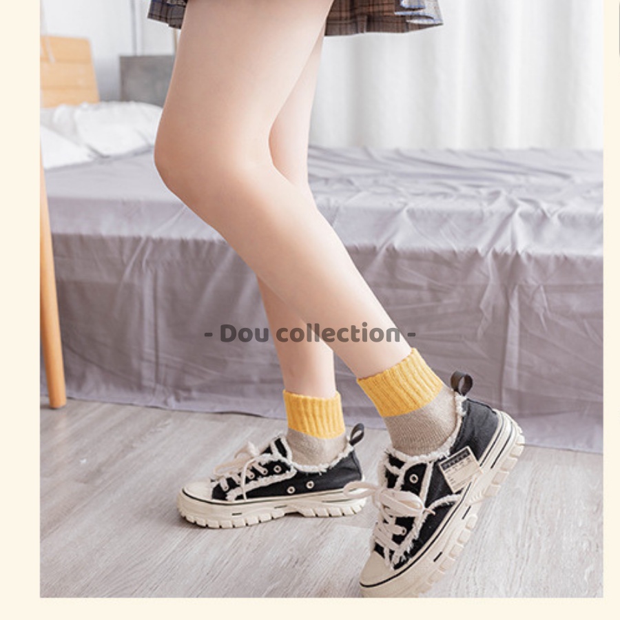 [NowShip2h] Vớ Tất Cotton Unisex Cổ Cao Retro Phối Nhiều Màu Phong Cách Nhật Bản Thời Trang Thu Đông - Mã TV023