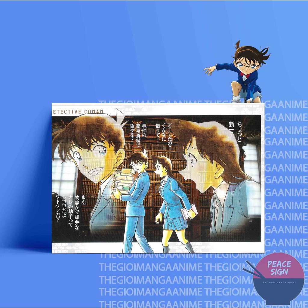 Tấm Postcard giấy 260gsm cao cấp CONAN THÁM TỬ LỪNG DANH A5 anime chibi ảnh đẹp nhiều mẫu