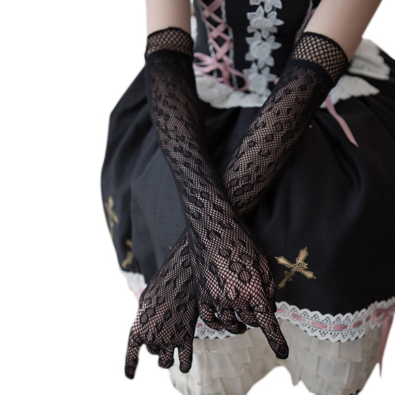 Găng Tay Chống Nắng Siêu Mỏng Co Giãn Chống Tia UV Màu Đen Thời Trang Mùa Hè Cho Nữ