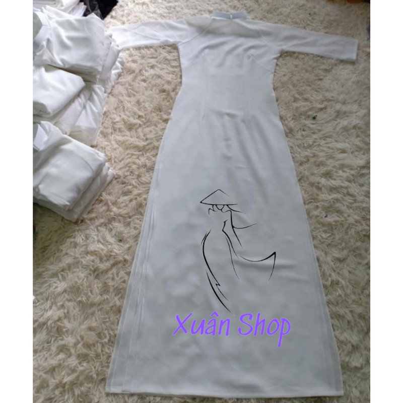 Áo dài trắng học sinh 04 tà chiffon truyền thống may sẵn