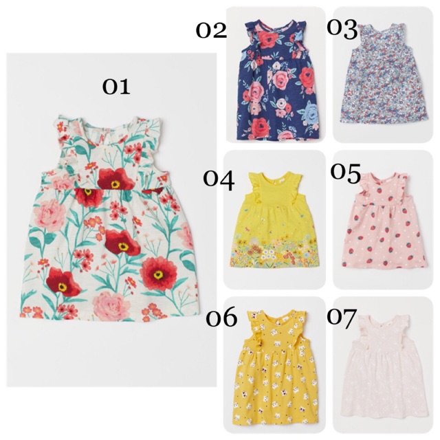 Váy cotton tay hến H&M