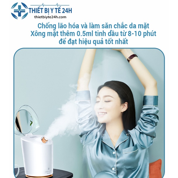 Máy Xông Mặt [Freeship] Máy Xông Hơi Mặt Nóng Lạnh MKS - Hỗ Trợ Làm Sạch Sâu Da Mặt, Căn Bằng PH, Thích Hợp Mọi Loại Da