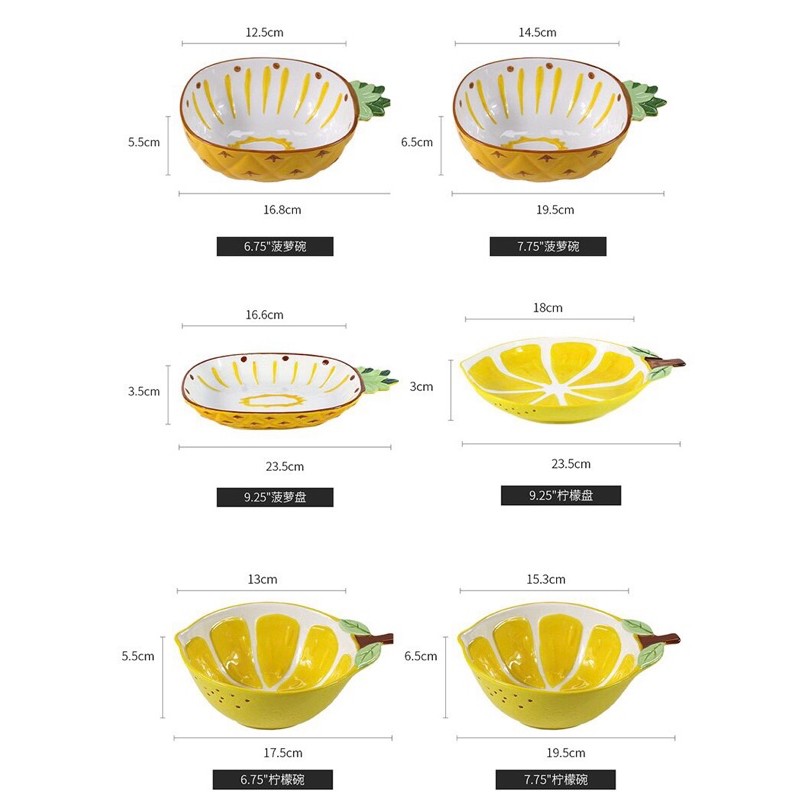 Bát tô sứ hình trái cây siêu xinh trang trí món ăn, decor bàn ăn