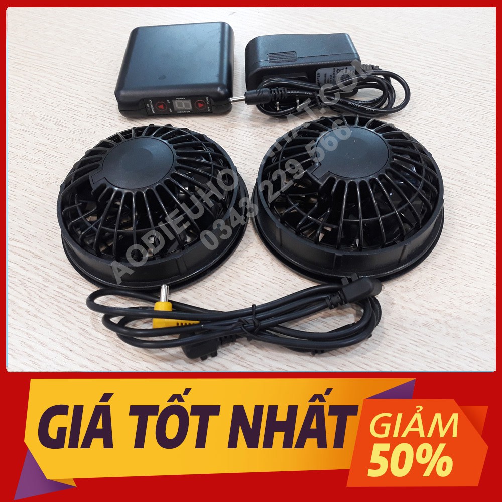 [Bộ Phụ Kiện Rời]  2 Quạt gió gắn áo điều hòa + Pin + Sạc + Dây dẫn