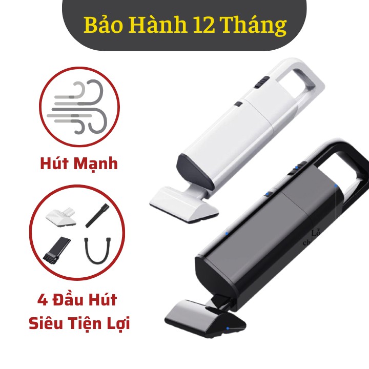 Máy hút bụi cầm tay 4 đầu thông minh không dây cao cấp AIKESI, lực hút siêu mạnh hút sạch bui bẩn lâu ngày, lông thú