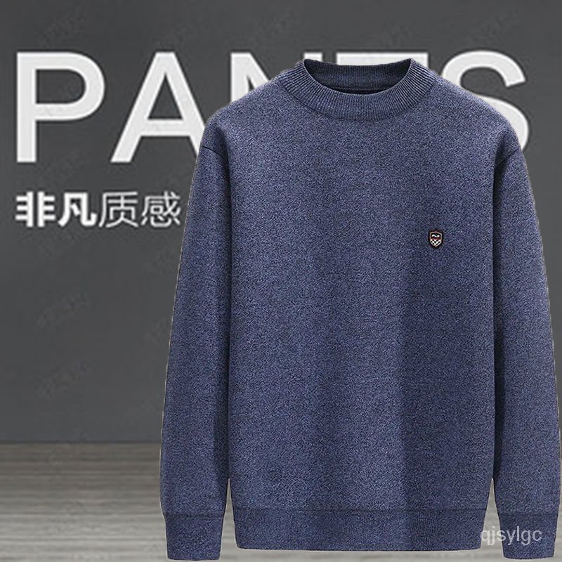 Plus Áo Sweater Tay Dài Cổ Tròn Lót Nhung Dày Dặn Thời Trang Cho Đàn Ông Trung Niên | BigBuy360 - bigbuy360.vn