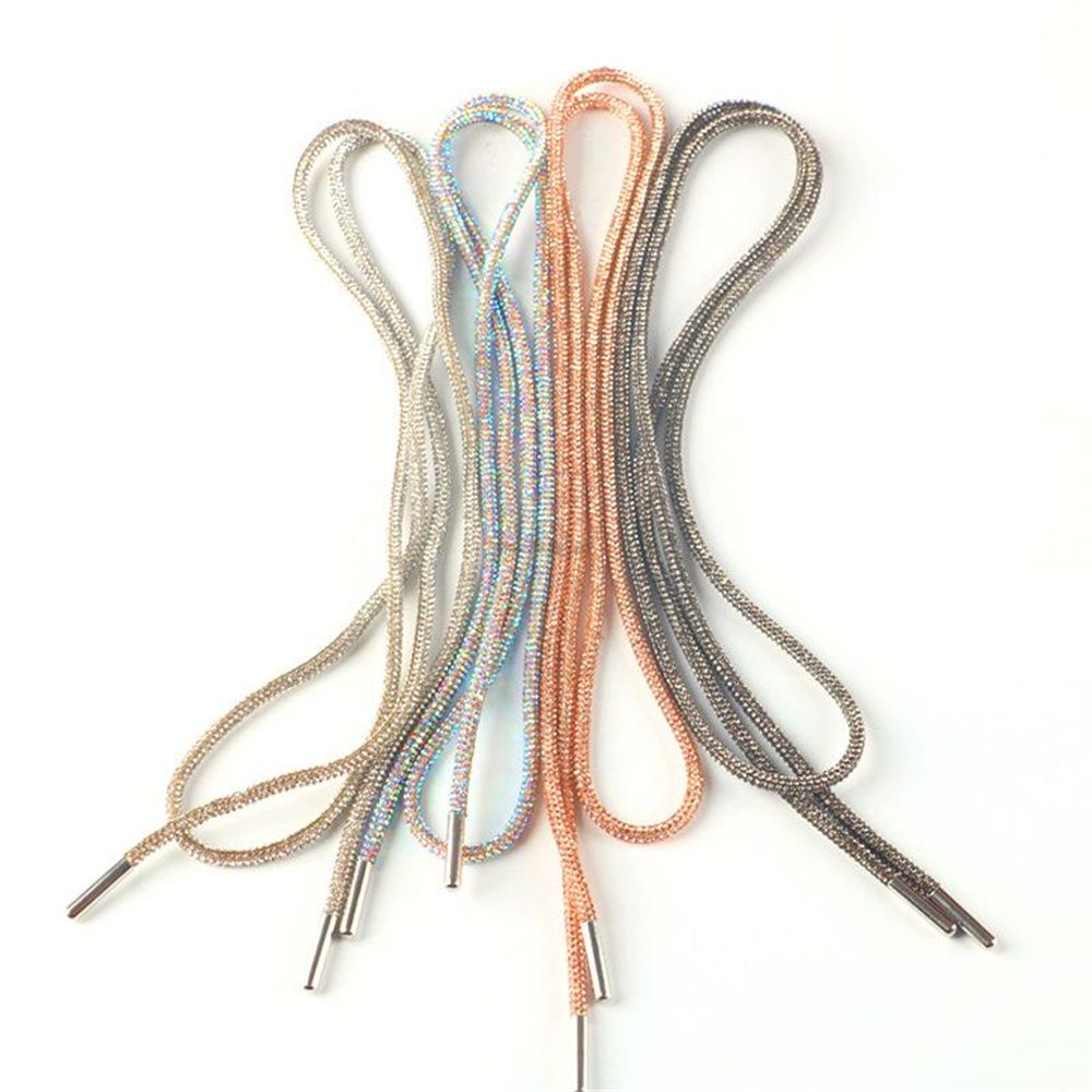 NEXTSHOP 1PC Luxury|ShoeLaces Fashion Bright Strings Diamond Shoe Laces Accessories DIY Cross Braiding Strap Drawstring Sneakers Laces/Multicolor