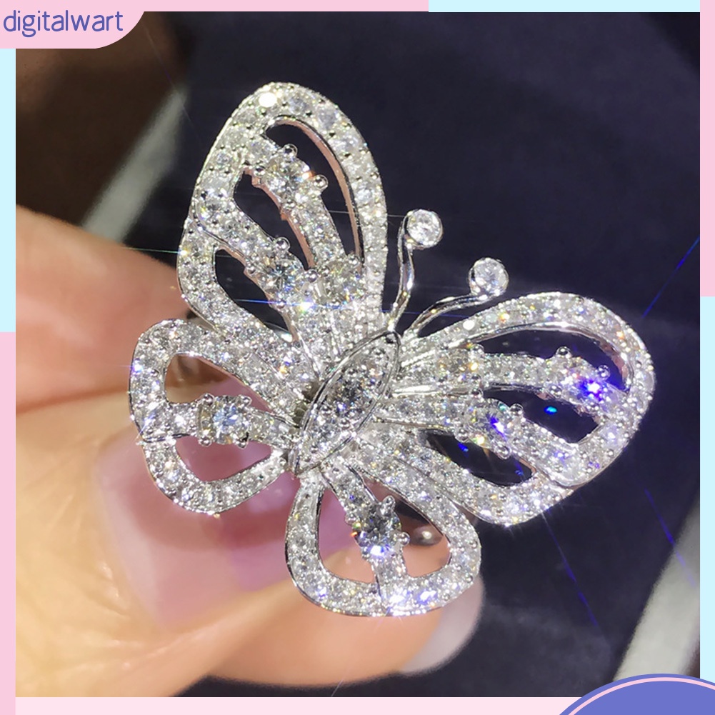 Nhẫn hình bướm đính đá thời trang sang trọng cho nữ