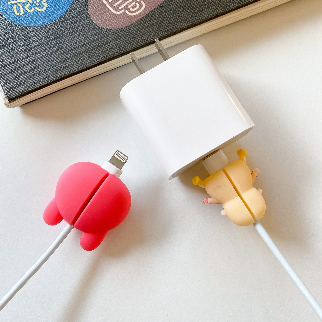 Đầu bảo vệ dây cáp sạc bằng silicon hình thú hoạt hình cho Android