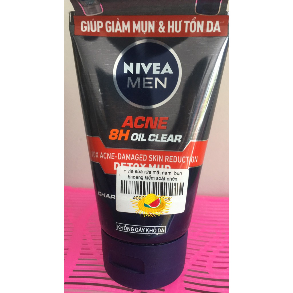 Sữa rửa mặt Nivea Men Bùn khoáng Ngừa mụn 100g bùn khoáng đỏ