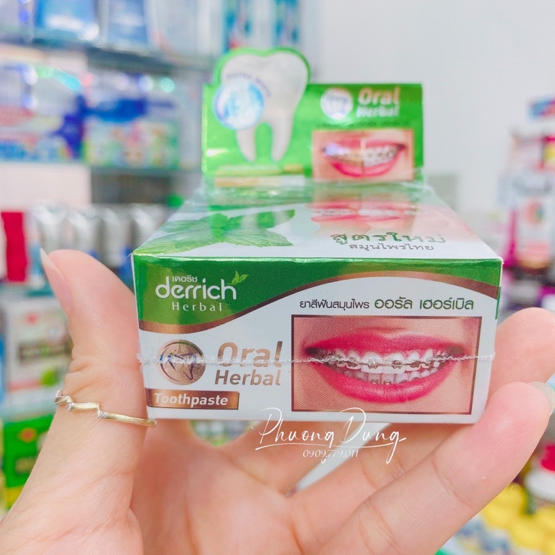 Kem đánh răng niềng răng thảo mộc Thái Lan Derrich herbal Oral làm sạch khử mùi bảo vệ răng nướu