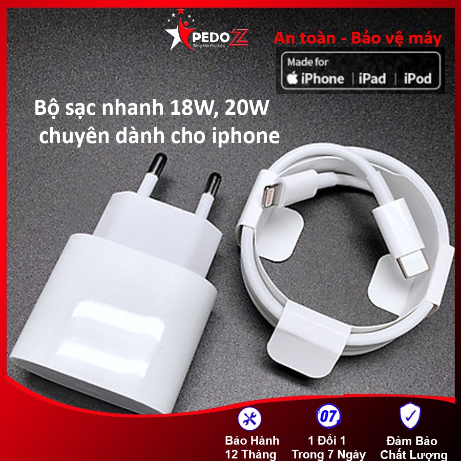 Bộ sạc iphone 20W và 18W chính hãng zin Apple PD iPhone 12 Pro Max, x Max/ 11 Pro/ X/ XS Max/ 8...