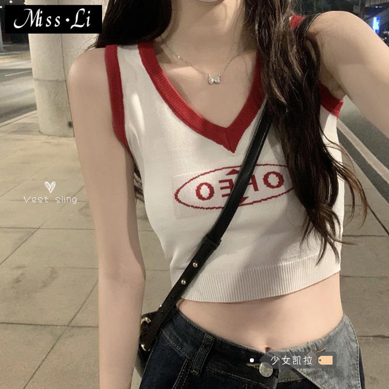 Hàng Có Sẵn Bán Chạy~Áo Hai Dây Dáng Ngắn In Chữ Phong Cách Mỹ Retro Ngọt Ngào Thời Trang Mùa Xuân Dành Cho Bạn Nữ 2022